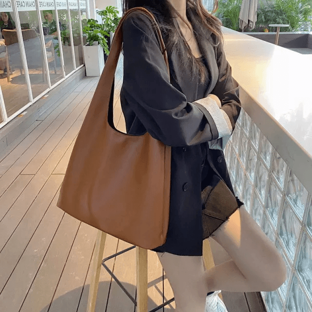 Faux Leather Tote Bag